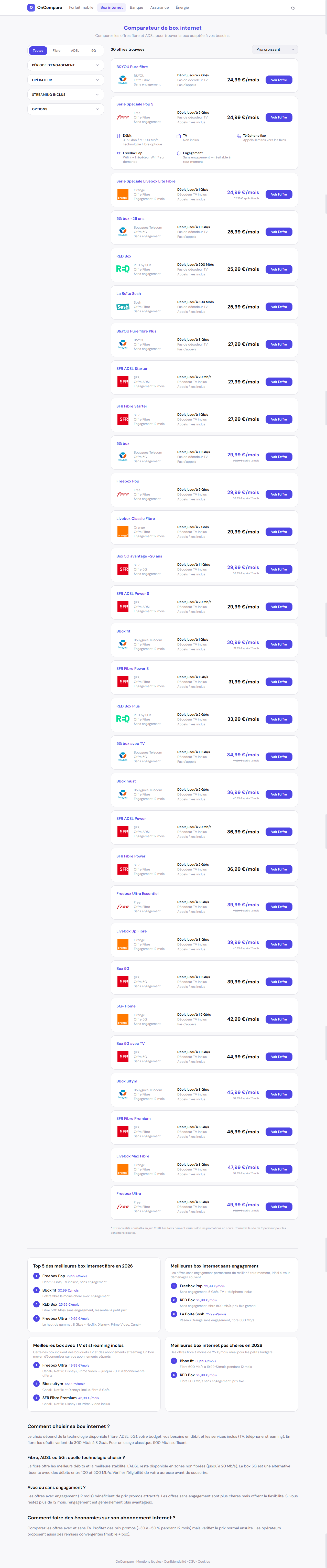 OnCompare — comparateur box internet